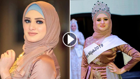 بالفيديو والصور صحفية مصرية تفوز بتاج ملكة جمال المحجبات