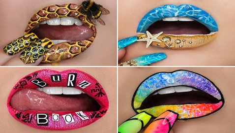 صور: فنانة مكياج تستخدم شفتيها كلوحة رسم فتحولهم لأجمل وأروع اللوحات