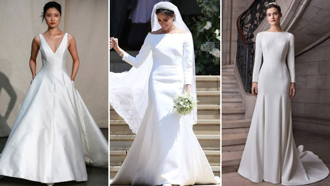 تصاميم فساتين زفاف عام 2020 تظهر تأثير ميغان ماركل القوي
