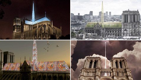 بالصور: تصاميم هندسية مبتكرة مقترحة لترميم سقف كاتدرائية نوتردام