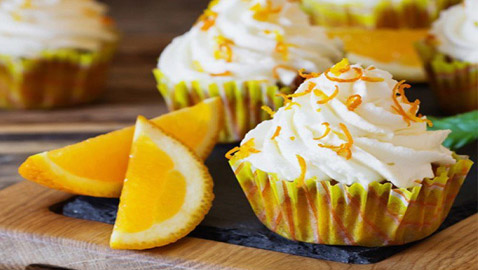 طريقة تحضير كب كيك البرتقال بالكريمة الهش والمميز