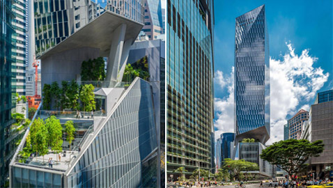 بالصور: افتتاح برج بتصميم غريب محيّر بأسلوب هندسي فريد في سنغافورة