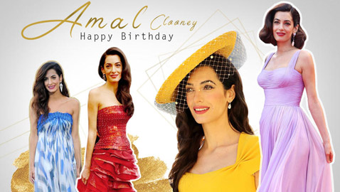 صور أجمل فساتين أمل علم الدين كلوني في عيد ميلادها الـ 42