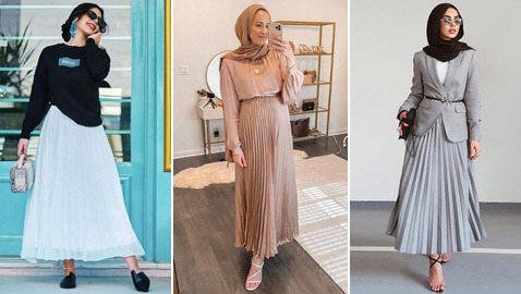 بالصور: إليكم أجمل إطلالات الفاشينيستا المحجبات بالتنورة البليسيه