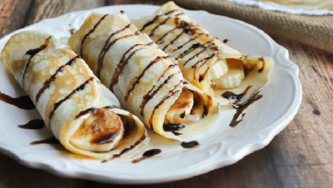 الكريب الحلو بالشوكولاتة والموز